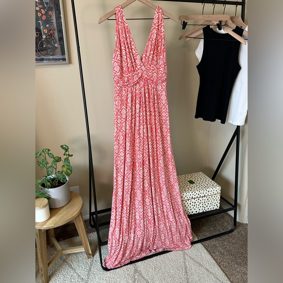 Lemon Tart Shania Knit Maxi Dress Coral Color Size Large - Picture 3 of 3